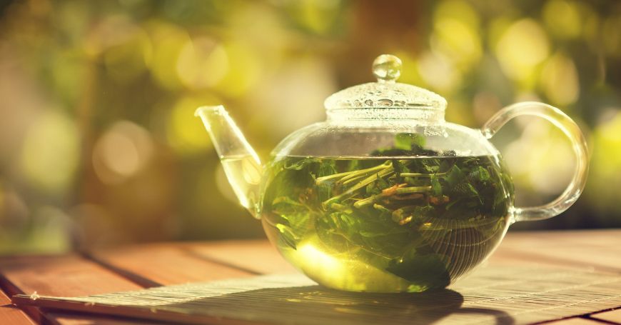 teapot with laxative herbal tea